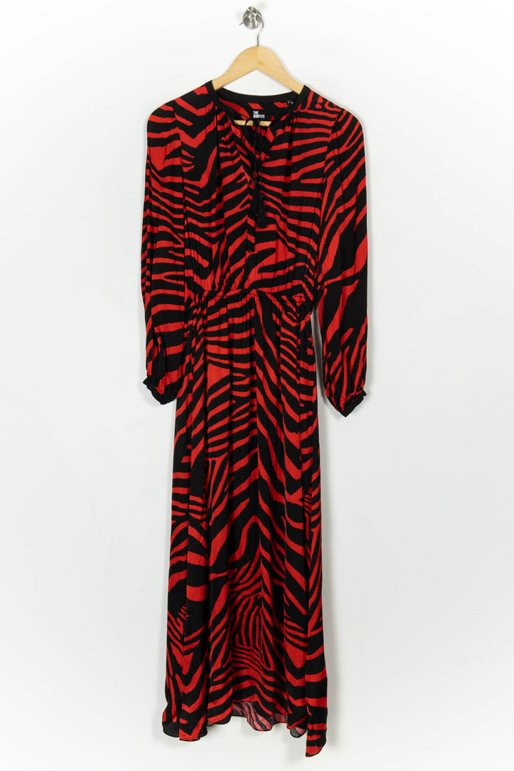 Robe longue rouge et noire - Taille XS/34 de la marque The Kooples | PARAD121042 - Vendu par Paradigme - Image 2