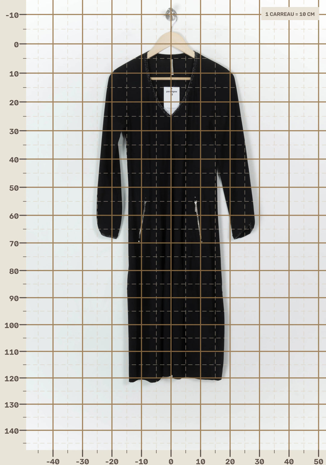 Robe Longue Noire - Taille M/38 de la marque Indies | PARAD121058 - Vendu par Paradigme - Image 4