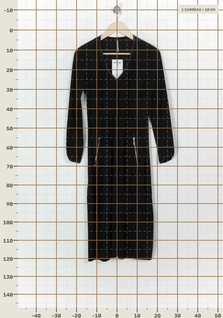 Robe Longue Noire - Taille M/38 de la marque Indies | PARAD121058 - Vendu par Paradigme - Image 4