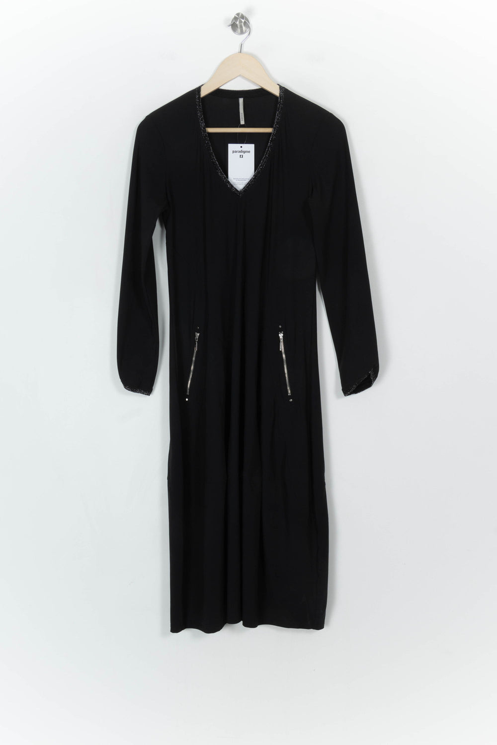 Robe Longue Noire - Taille M/38 de la marque Indies | PARAD121058 - Vendu par Paradigme - Image 2