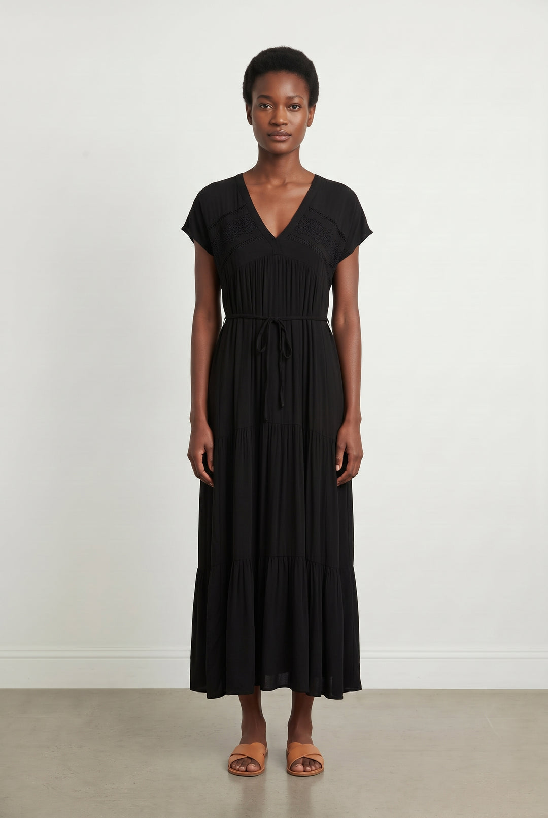 Robe Longue Noire - Taille S/36 de la marque Indies | PARAD121061 - Vendu par Paradigme - Image 1