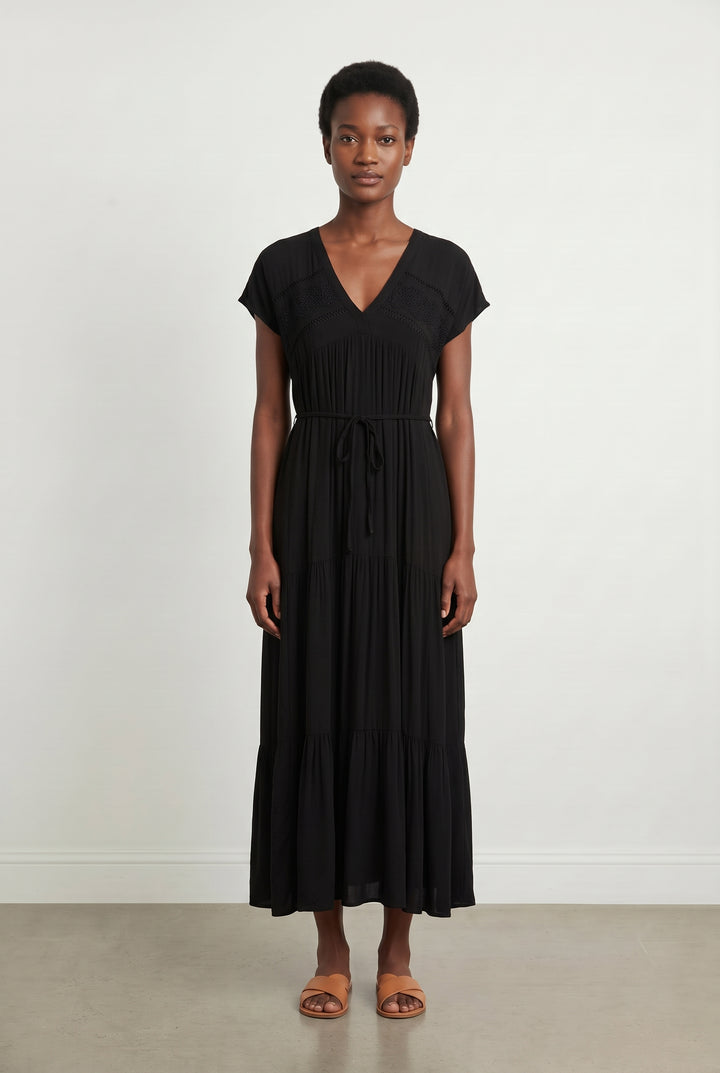 Robe Longue Noire - Taille S/36 de la marque Indies | PARAD121061 - Vendu par Paradigme - Image 1
