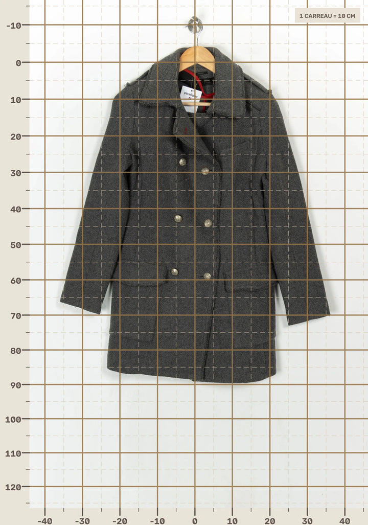 Caban Gris - Taille S/36 de la marque IKKS | PARAD121066 - Vendu par Paradigme - Image 4
