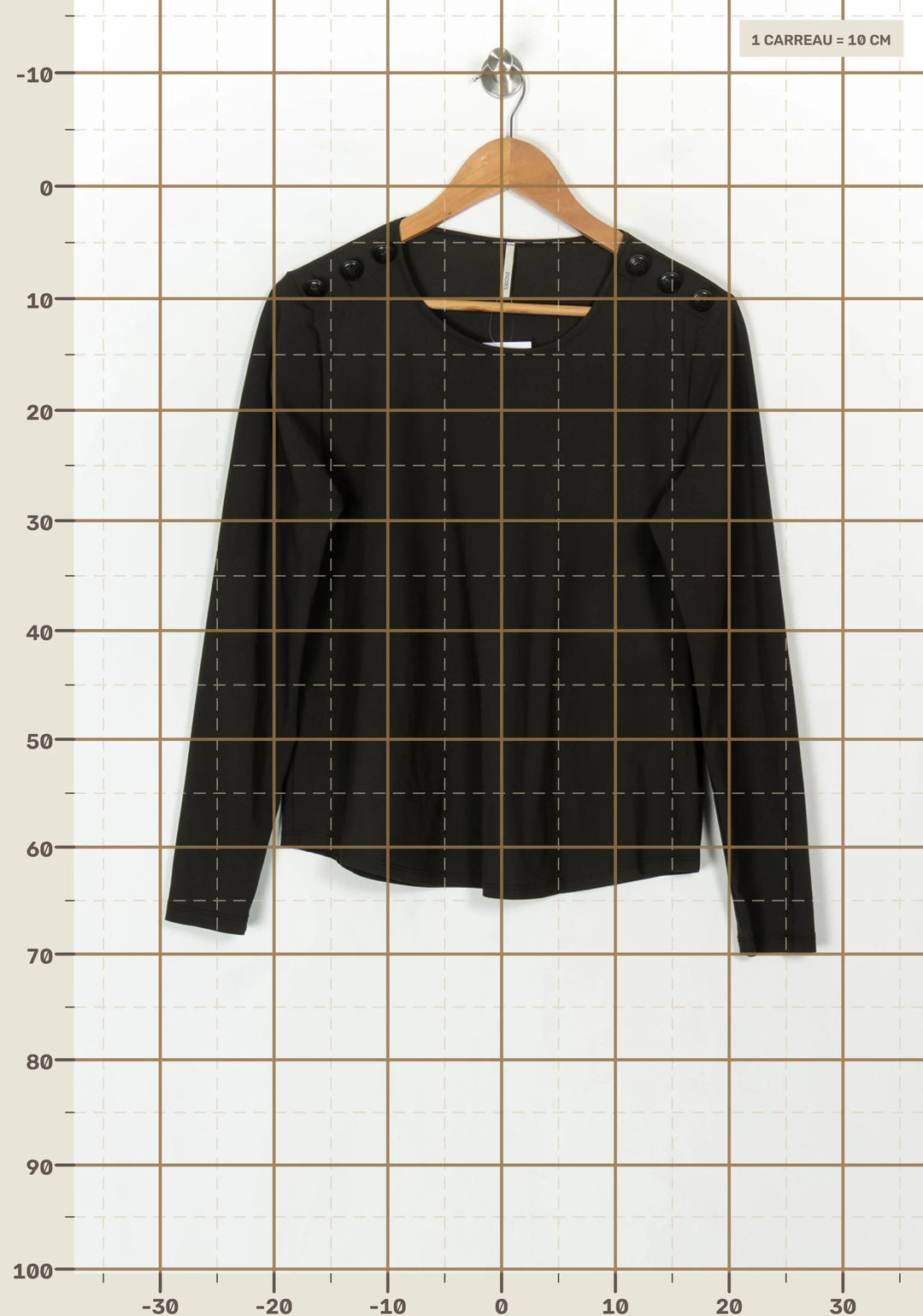 Tee-shirt Manches Longues Vert - Taille M/38 de la marque Indies | PARAD121067 - Vendu par Paradigme - Image 4