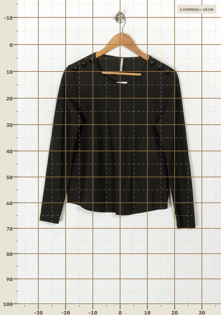 Tee-shirt Manches Longues Vert - Taille M/38 de la marque Indies | PARAD121067 - Vendu par Paradigme - Image 4