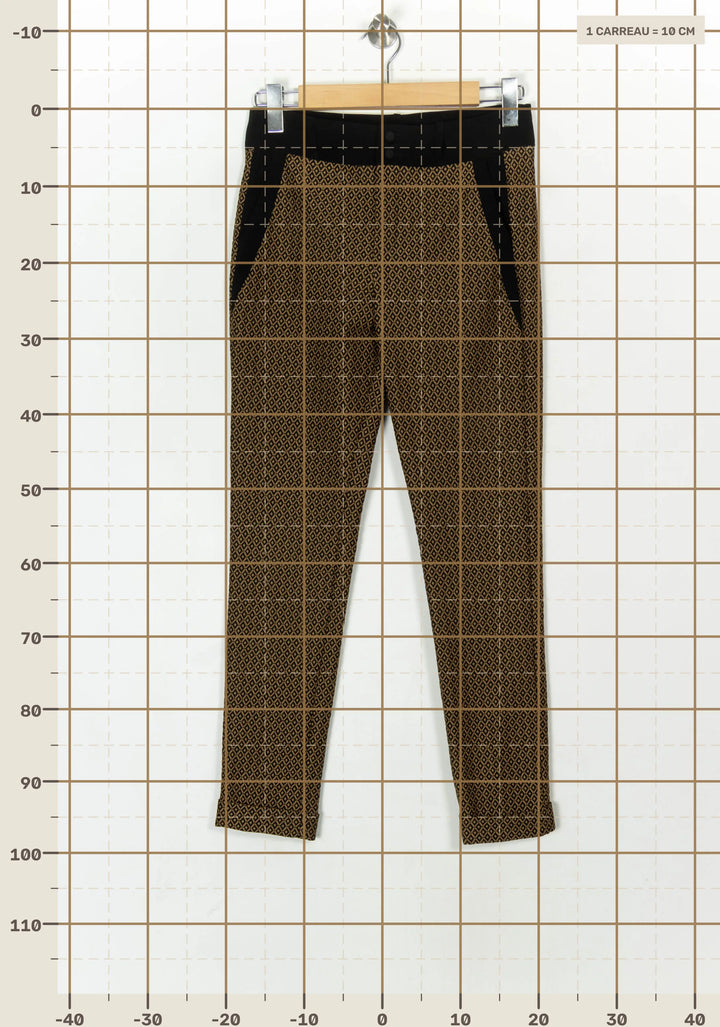 Pantalon Slim Marron et Noir - Taille S/36 de la marque Bleu Blanc Rouge | PARAD121079 - Vendu par Paradigme - Image 4