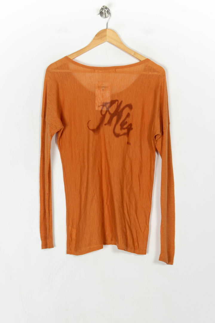 Tee-shirt manches longues orange - Taille S/36 de la marque IKKS | PARAD121084 - Vendu par Paradigme - Image 5