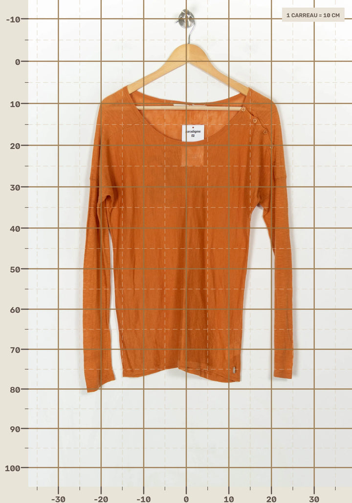 Tee-shirt manches longues orange - Taille S/36 de la marque IKKS | PARAD121084 - Vendu par Paradigme - Image 4