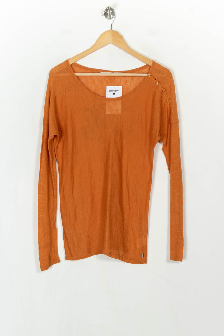 Tee-shirt manches longues orange - Taille S/36 de la marque IKKS | PARAD121084 - Vendu par Paradigme - Image 2