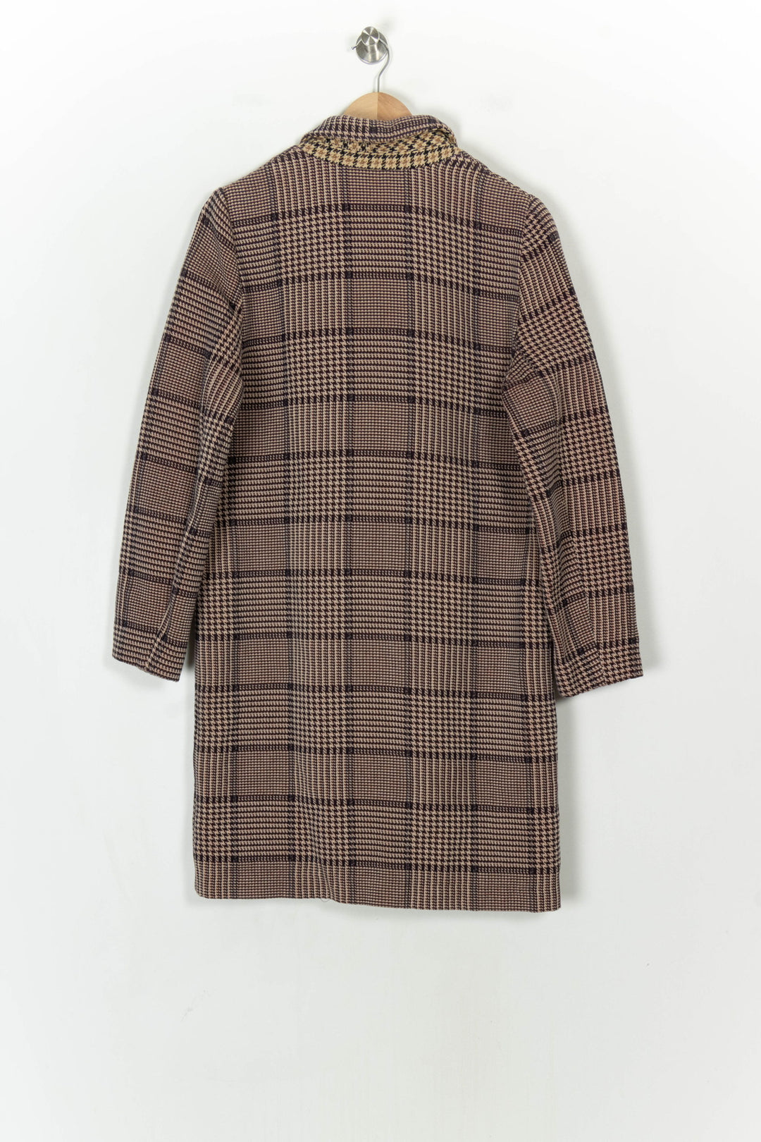 Manteau Carreaux Marron et Noir - Taille M/38 de la marque La Fée Maraboutée | PARAD121094 - Vendu par Paradigme - Image 5