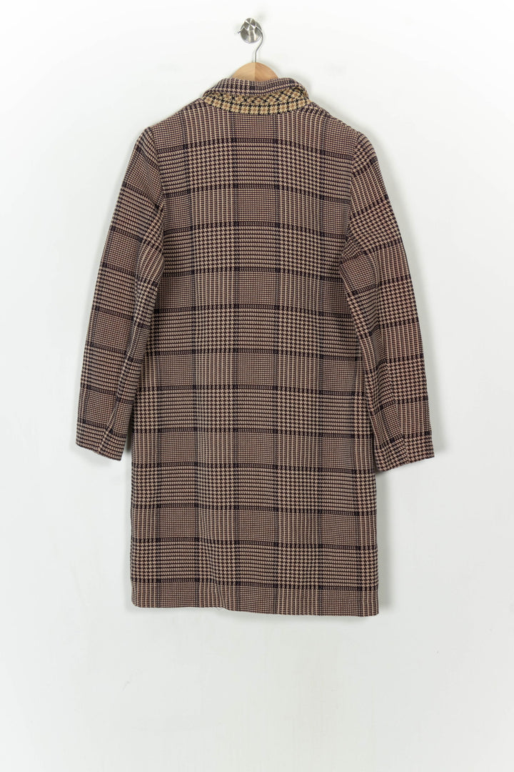 Manteau Carreaux Marron et Noir - Taille M/38 de la marque La Fée Maraboutée | PARAD121094 - Vendu par Paradigme - Image 5