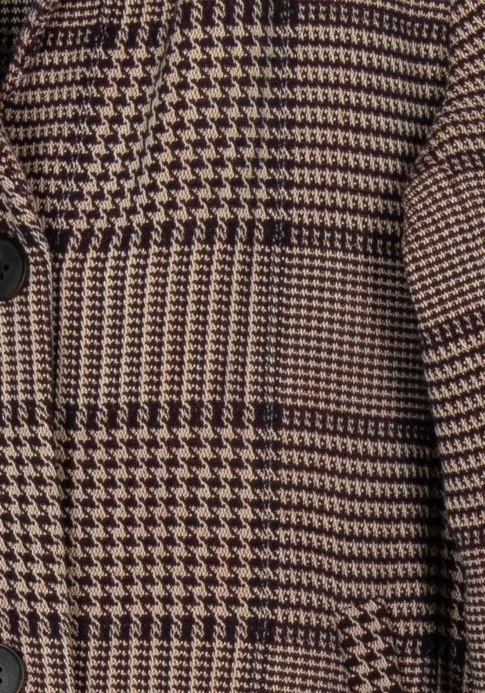 Manteau Carreaux Marron et Noir - Taille M/38 de la marque La Fée Maraboutée | PARAD121094 - Vendu par Paradigme - Image 3