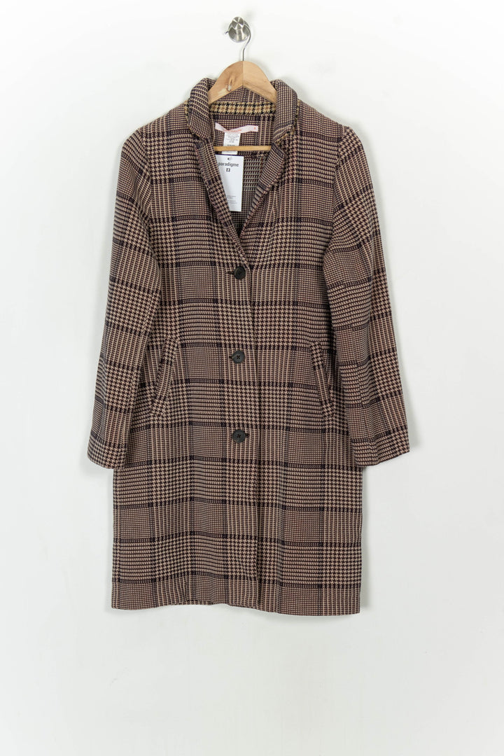 Manteau Carreaux Marron et Noir - Taille M/38 de la marque La Fée Maraboutée | PARAD121094 - Vendu par Paradigme - Image 2