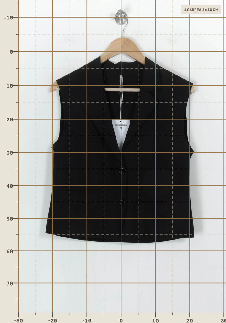 Gilet Noir - Taille XS/34 de la marque Indies | PARAD121108 - Vendu par Paradigme - Image 4