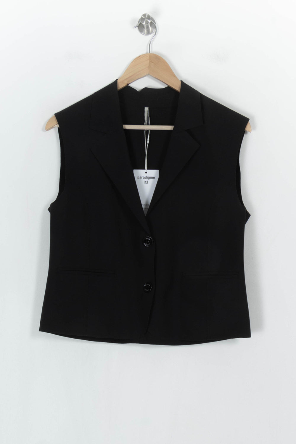Gilet Noir - Taille XS/34 de la marque Indies | PARAD121108 - Vendu par Paradigme - Image 2