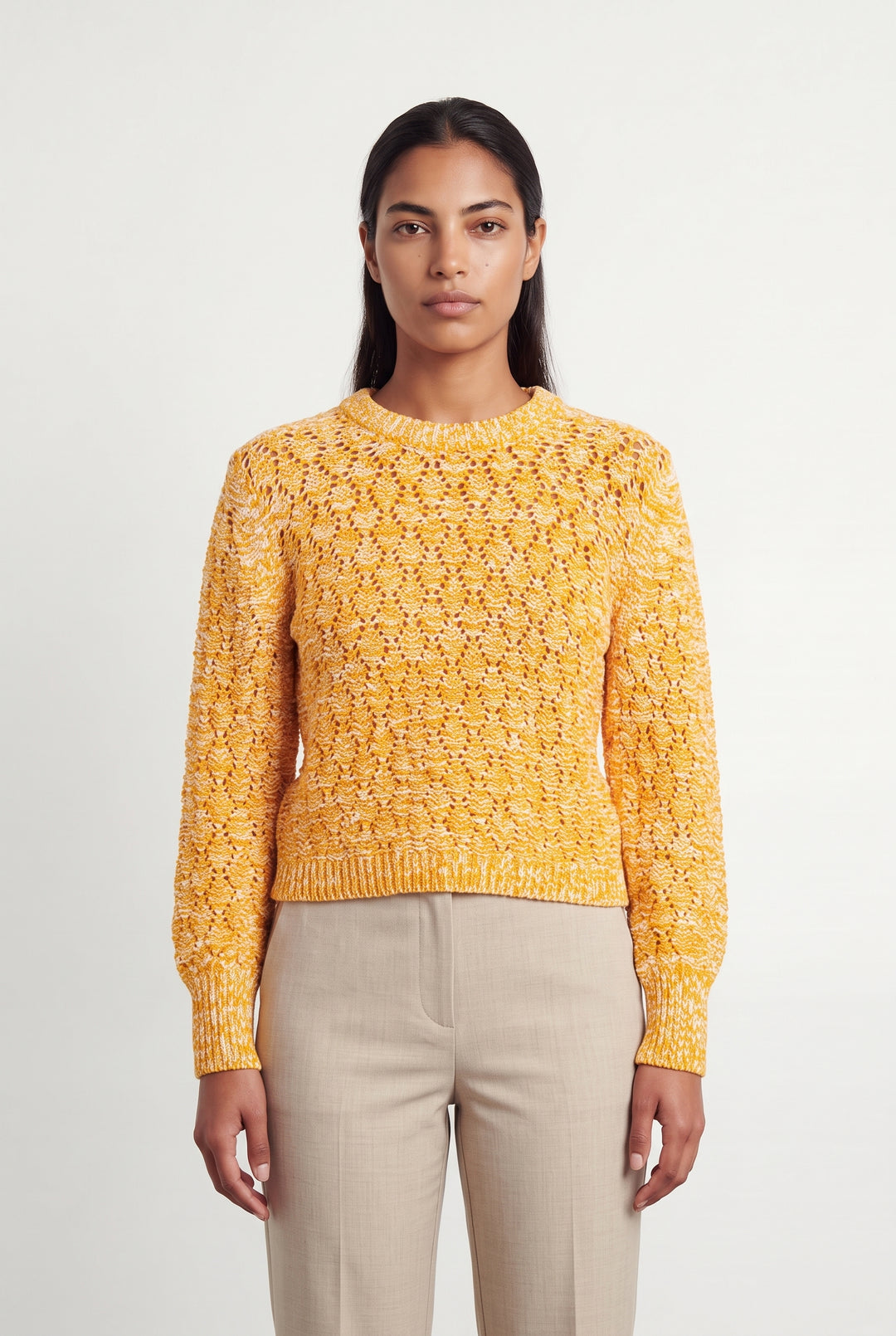 Pull Jaune et Blanc - Taille L/40 de la marque Claudie Pierlot | PARAD121110 - Vendu par Paradigme - Image 1
