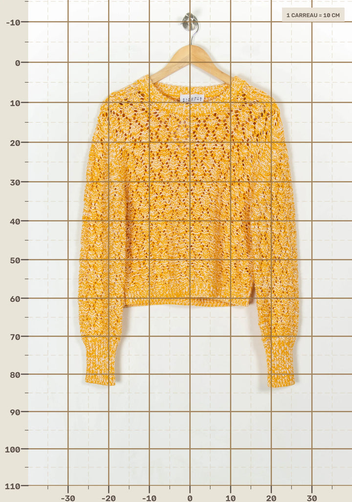 Pull Jaune et Blanc - Taille L/40 de la marque Claudie Pierlot | PARAD121110 - Vendu par Paradigme - Image 4