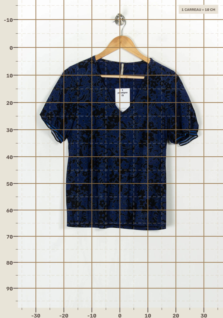 Tee-shirt Bleu et Noir - Taille L/40 de la marque Indies | PARAD121112 - Vendu par Paradigme - Image 4