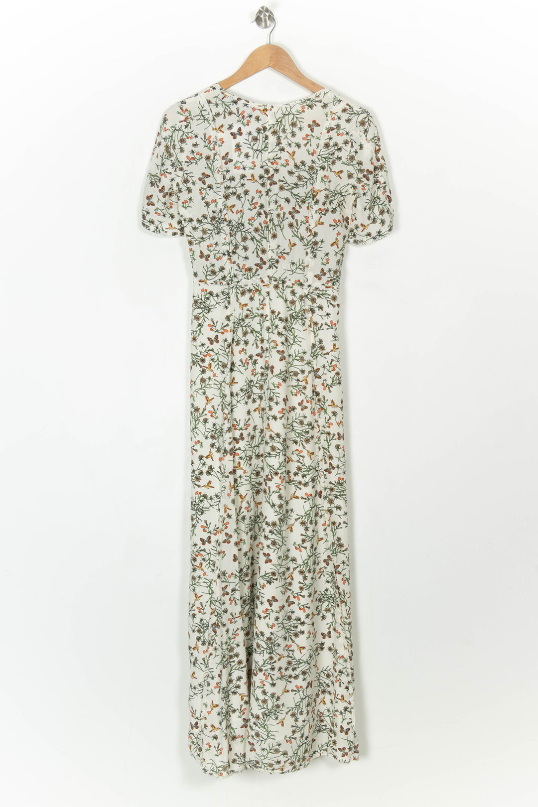 Robe Longue Blanche à Fleurs Vertes et Oranges - Taille XS/34 de la marque The Kooples | PARAD121118 - Vendu par Paradigme - Image 5