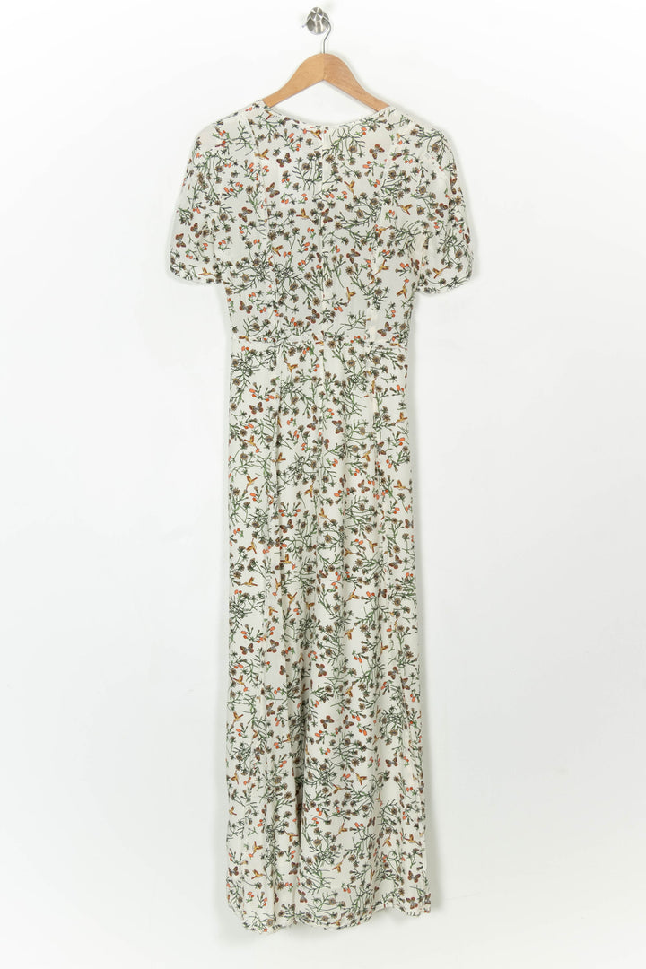 Robe Longue Blanche à Fleurs Vertes et Oranges - Taille XS/34 de la marque The Kooples | PARAD121118 - Vendu par Paradigme - Image 5