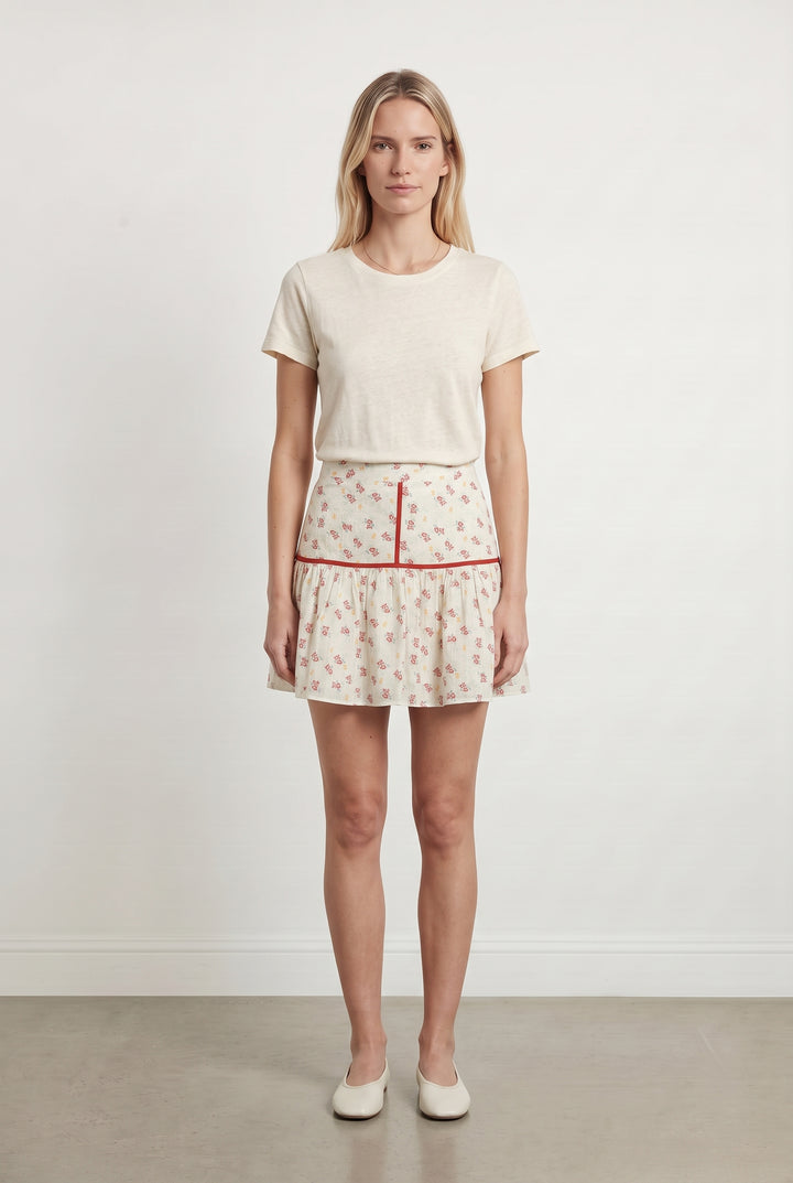 Jupe Courte Blanche et Rouge - Taille S/36 de la marque Karl Marc John | PARAD121119 - Vendu par Paradigme - Image 1