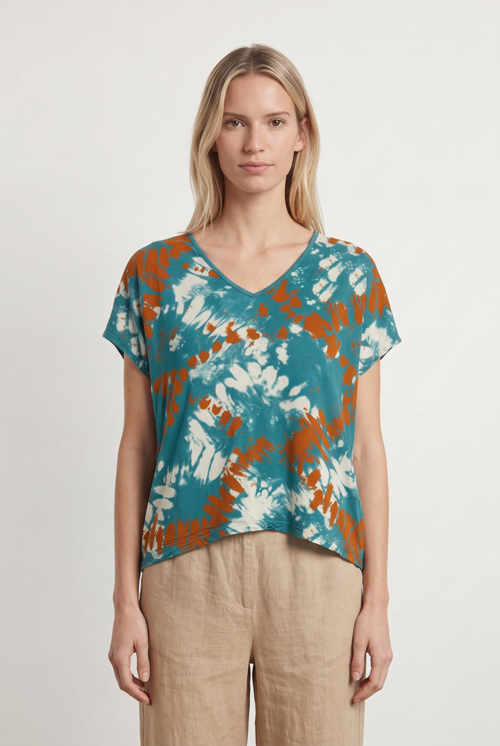 Tee-shirt Vert et Orange - Taille M/38 de la marque La Fée Maraboutée | PARAD121121 - Vendu par Paradigme - Image 1