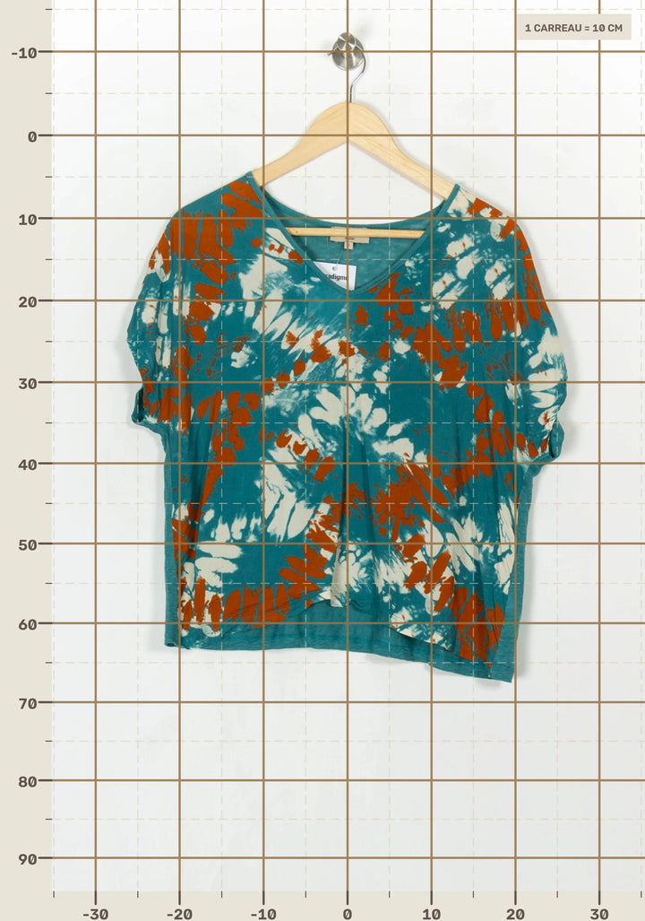 Tee-shirt Vert et Orange - Taille M/38 de la marque La Fée Maraboutée | PARAD121121 - Vendu par Paradigme - Image 4