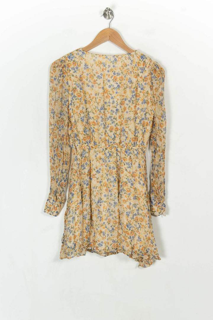 Robe Portefeuille Jaune et Bleu - Taille S/36 de la marque Sézane | PARAD121128 - Vendu par Paradigme - Image 5
