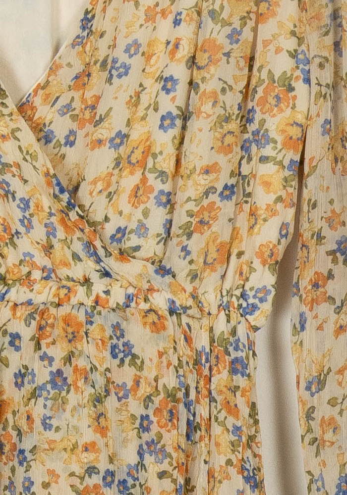 Robe Portefeuille Jaune et Bleu - Taille S/36 de la marque Sézane | PARAD121128 - Vendu par Paradigme - Image 3
