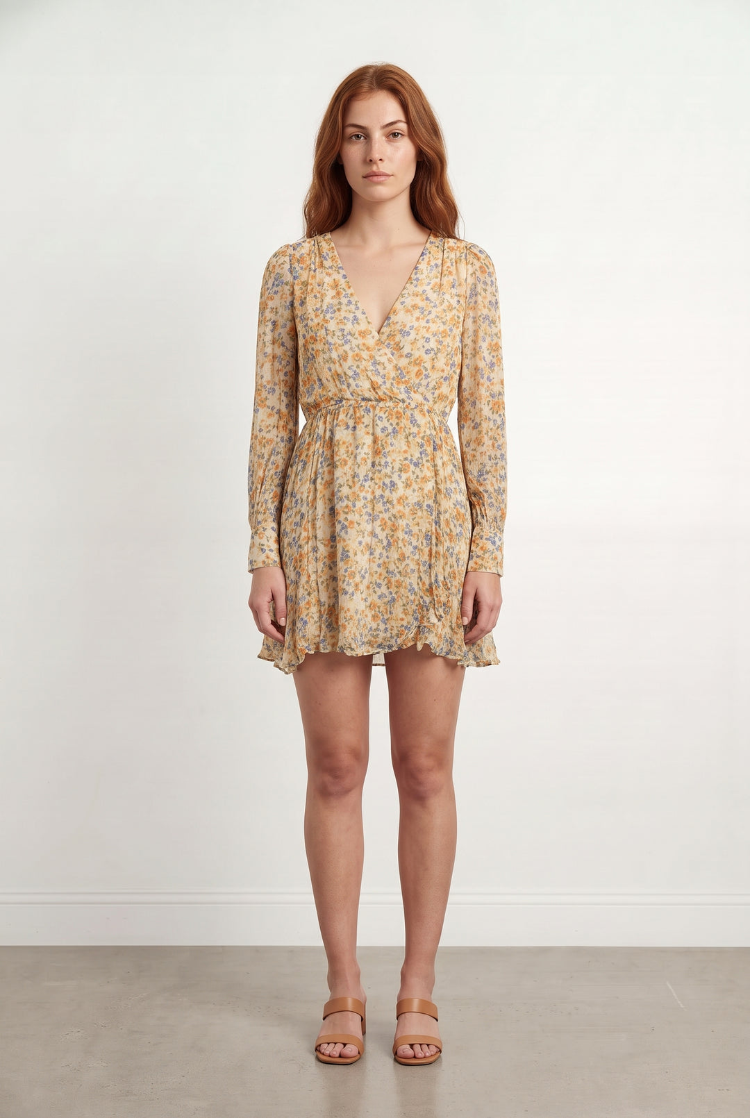 Robe Portefeuille Jaune et Bleu - Taille S/36 de la marque Sézane | PARAD121128 - Vendu par Paradigme - Image 1