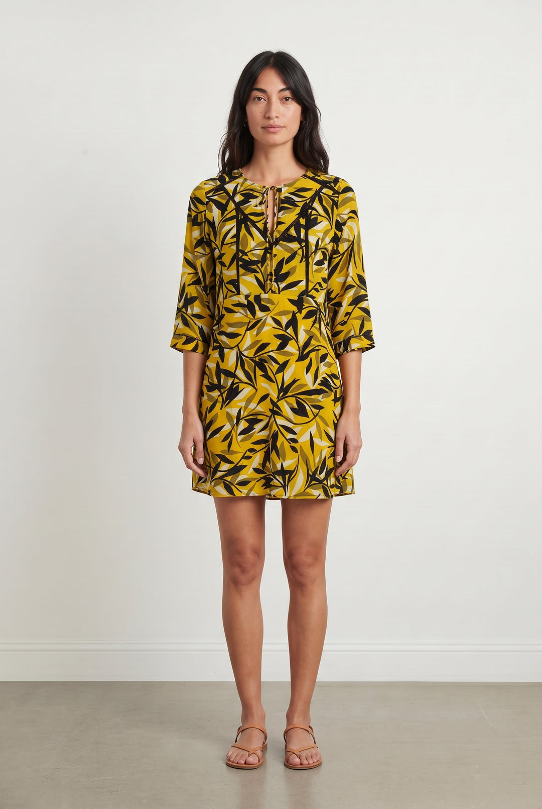 Robe Imprimée Jaune et Noire - Taille M/38 de la marque Grace &amp; Mila | PARAD121133 - Vendu par Paradigme - Image 1