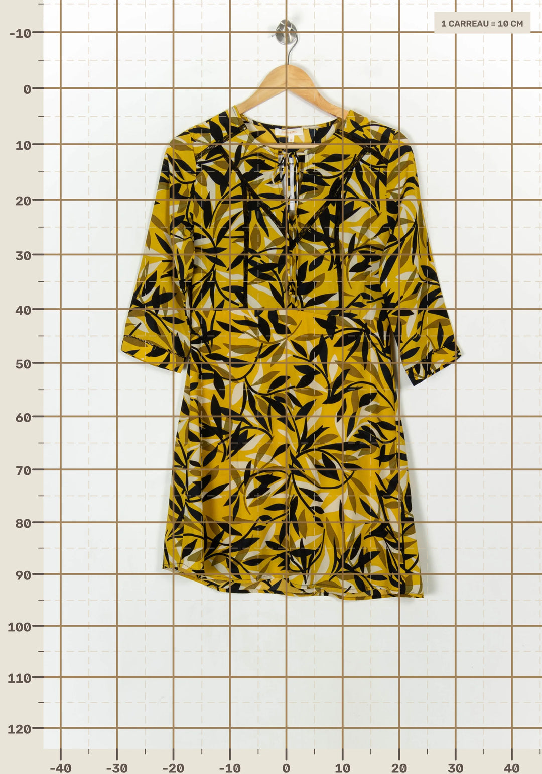 Robe Imprimée Jaune et Noire - Taille M/38 de la marque Grace &amp; Mila | PARAD121133 - Vendu par Paradigme - Image 4