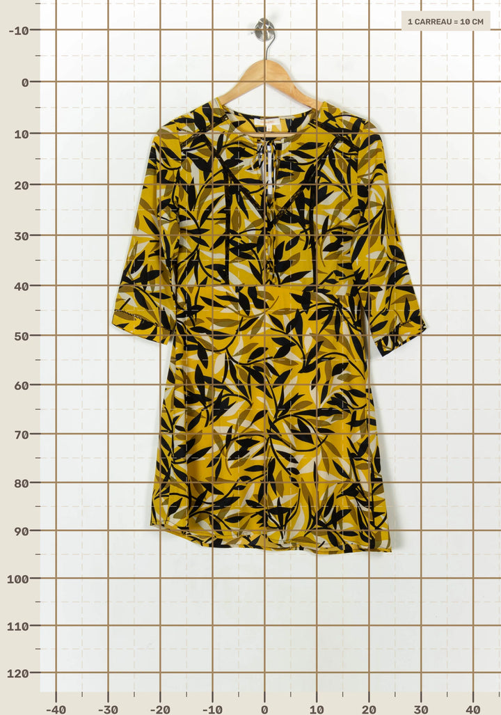 Robe Imprimée Jaune et Noire - Taille M/38 de la marque Grace &amp; Mila | PARAD121133 - Vendu par Paradigme - Image 4