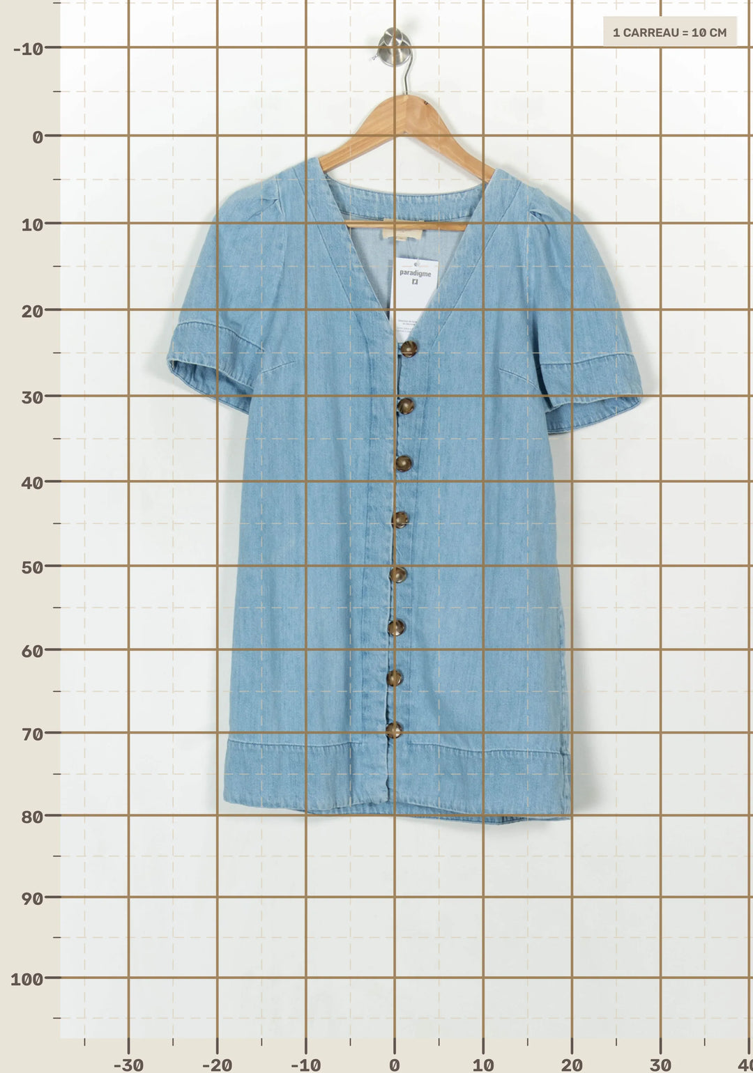 Robe Chemise Bleue - Taille S/36 de la marque Sézane | PARAD121135 - Vendu par Paradigme - Image 4