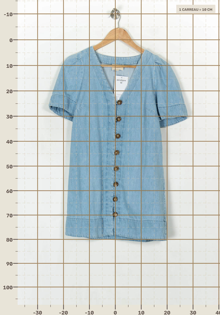 Robe Chemise Bleue - Taille S/36 de la marque Sézane | PARAD121135 - Vendu par Paradigme - Image 4