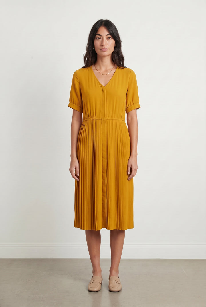Robe Plissée Jaune - Taille S/36 de la marque Balzac Paris | PARAD121136 - Vendu par Paradigme - Image 1