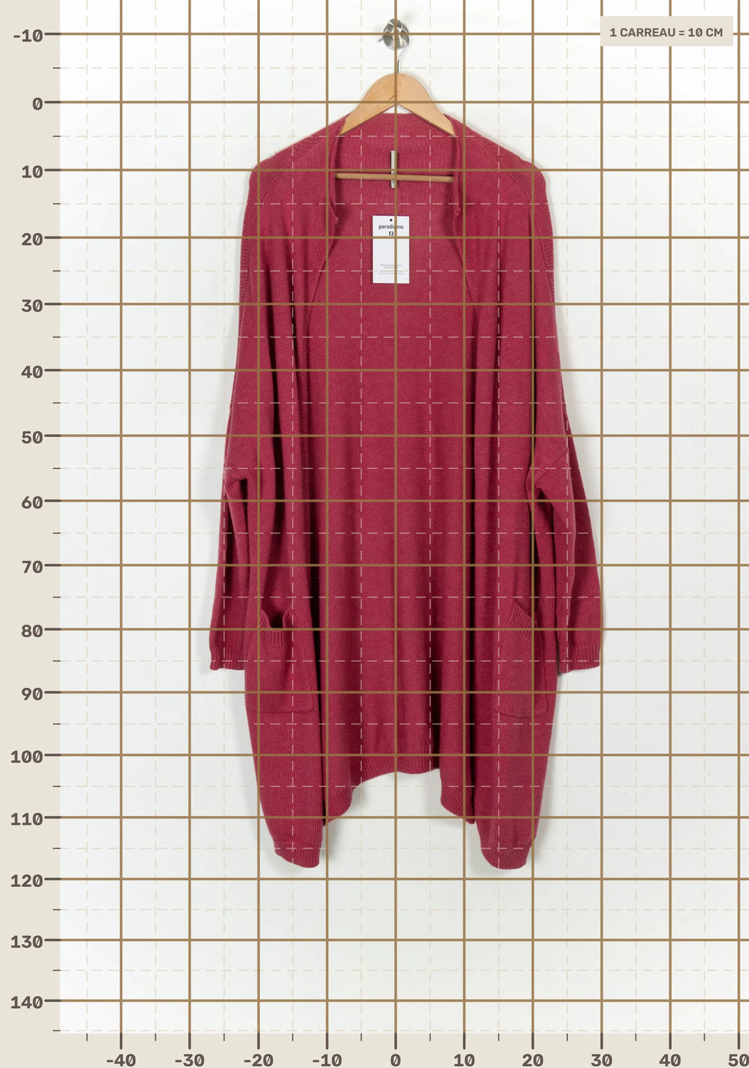 Gilet Long Rose - Taille S/36 de la marque Indies | PARAD121140 - Vendu par Paradigme - Image 4