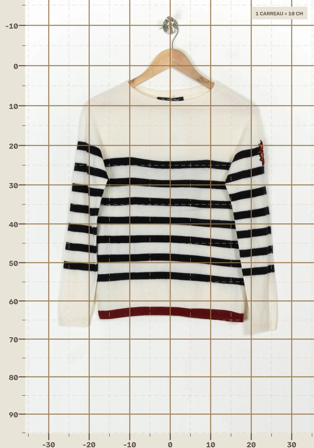 Pull Rayé Blanc et Noir - Taille M/38 de la marque Bleu Blanc Rouge | PARAD121142 - Vendu par Paradigme - Image 4