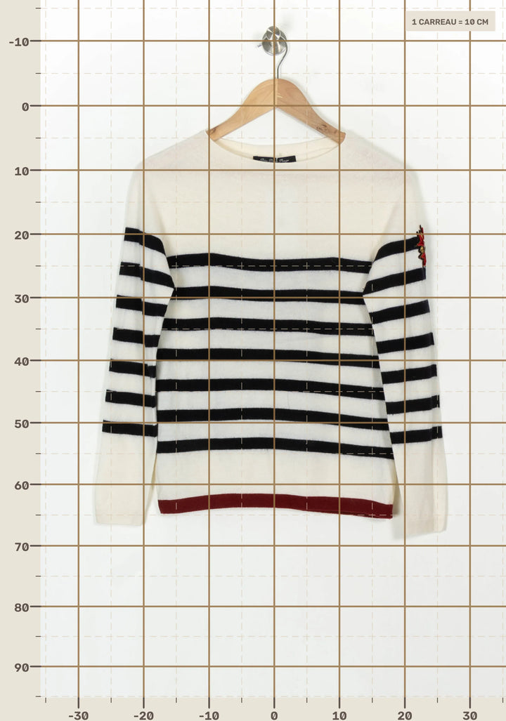 Pull Rayé Blanc et Noir - Taille M/38 de la marque Bleu Blanc Rouge | PARAD121142 - Vendu par Paradigme - Image 4