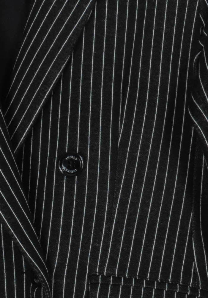 Blazer Noir à Rayures Blanches - Taille M/38 de la marque Indies | PARAD121146 - Vendu par Paradigme - Image 3