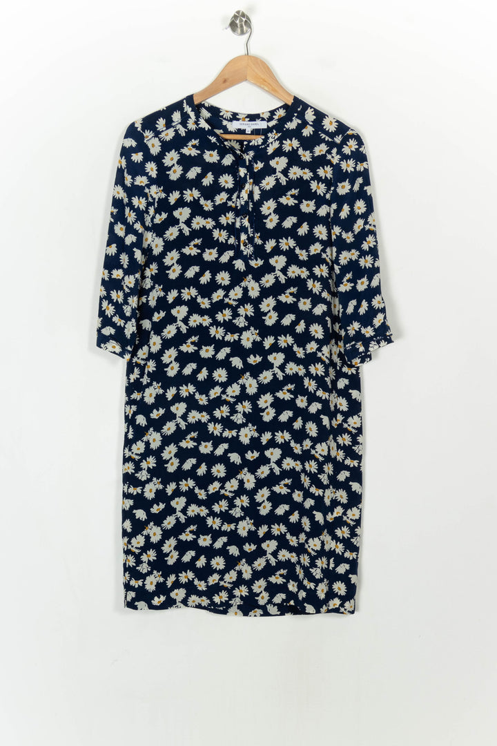 Robe Fleurie Bleue et Blanche - Taille S/36 de la marque Gerard Darel | PARAD121147 - Vendu par Paradigme - Image 2