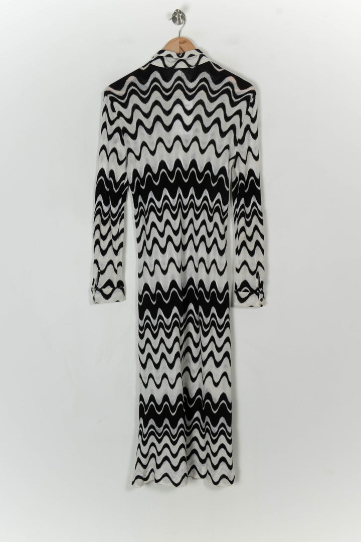 Gilet Long Noir et Blanc - Taille M/38 de la marque Indies | PARAD121151 - Vendu par Paradigme - Image 5