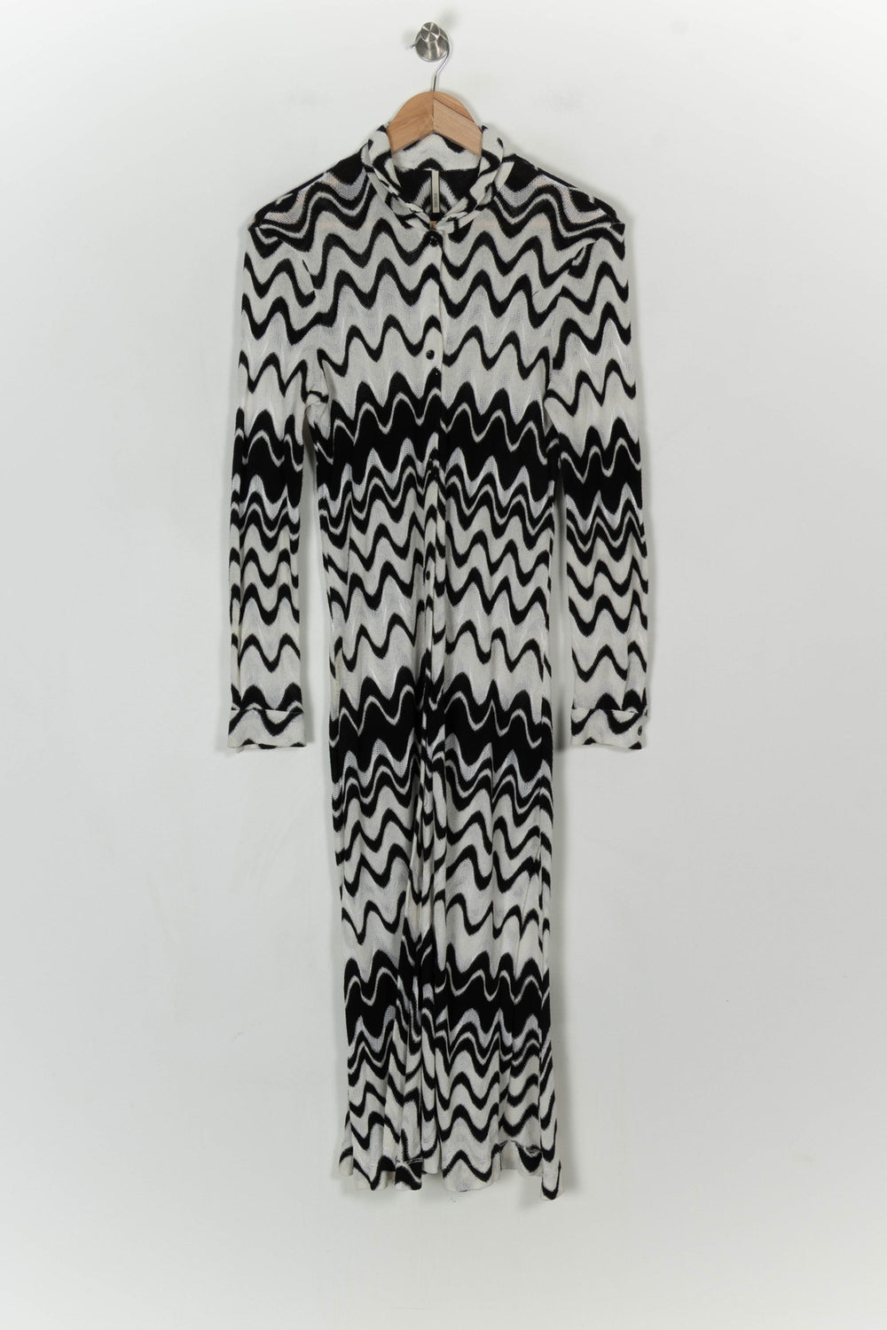 Gilet Long Noir et Blanc - Taille M/38 de la marque Indies | PARAD121151 - Vendu par Paradigme - Image 2