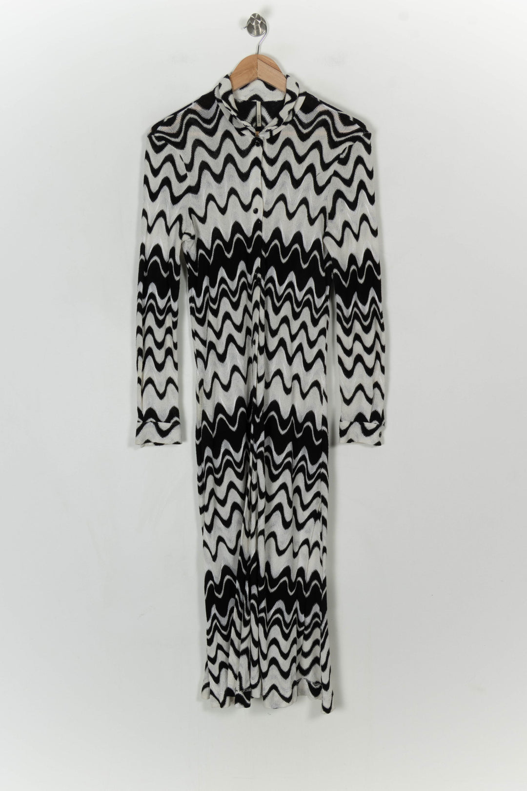 Gilet Long Noir et Blanc - Taille M/38 de la marque Indies | PARAD121151 - Vendu par Paradigme - Image 2