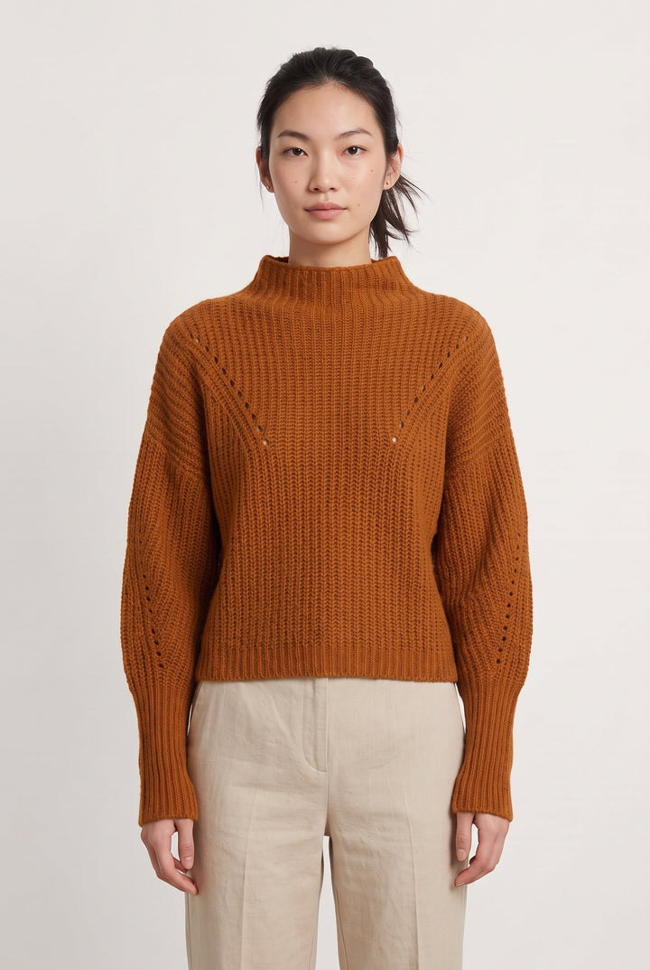 Pull Marron - Taille M/38 de la marque La Fée Maraboutée | PARAD121159 - Vendu par Paradigme - Image 1
