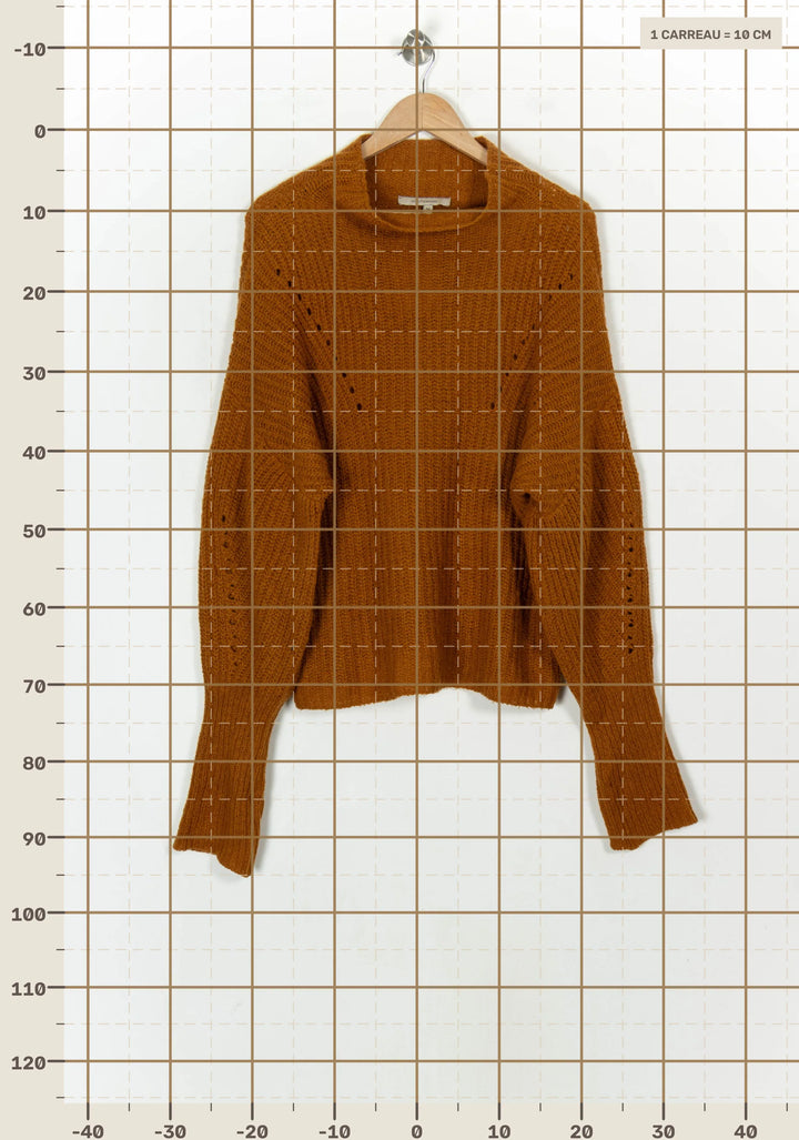 Pull Marron - Taille M/38 de la marque La Fée Maraboutée | PARAD121159 - Vendu par Paradigme - Image 4