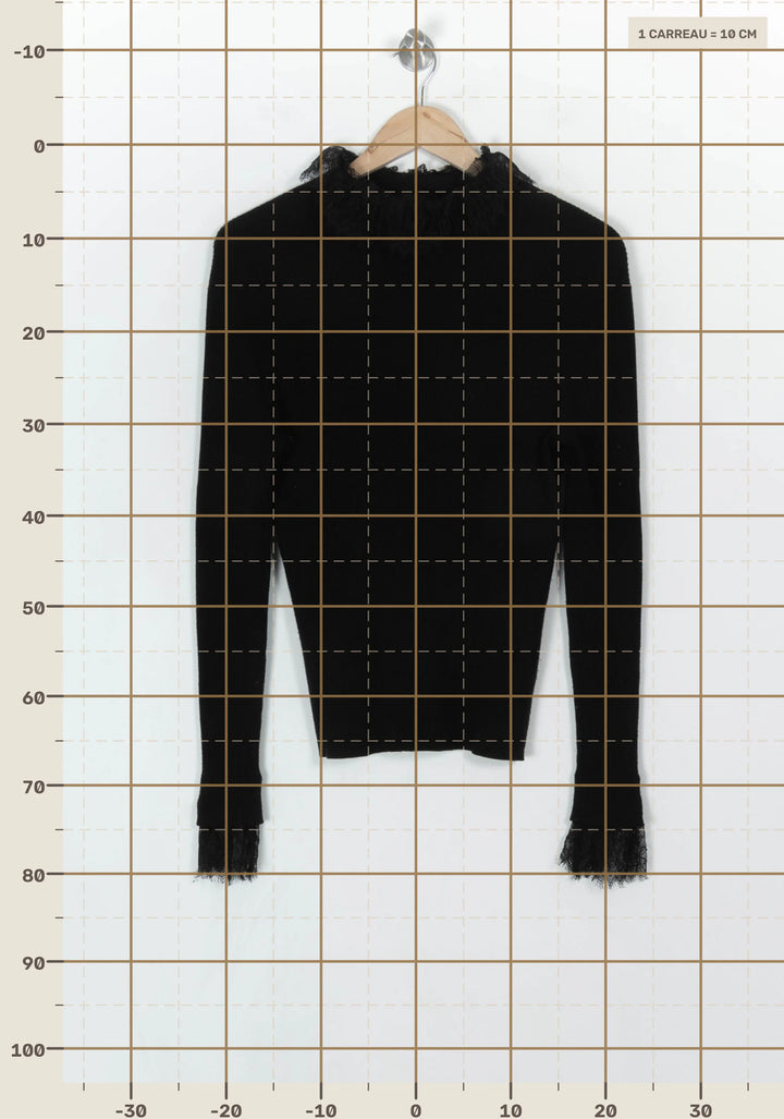 Pull Noir - Taille L/40 de la marque Indies | PARAD121161 - Vendu par Paradigme - Image 4