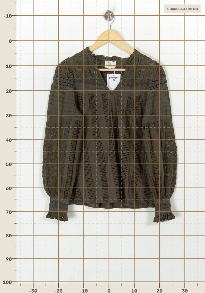 Blouse Verte - Taille S/36 de la marque Maison 123 | PARAD121168 - Vendu par Paradigme - Image 4