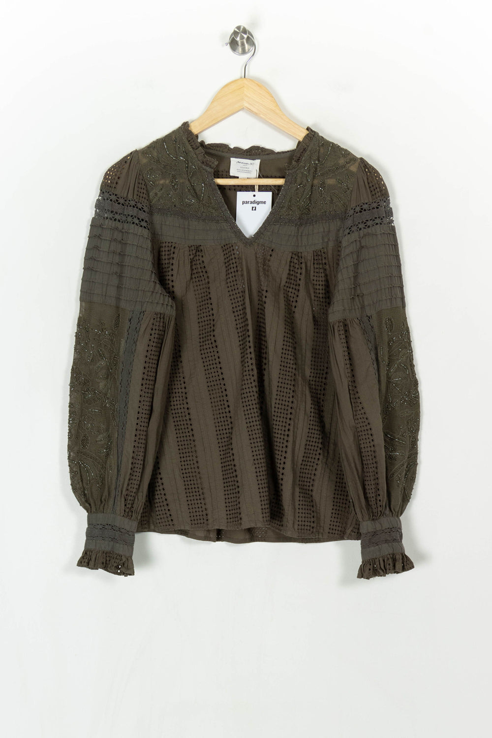 Blouse Verte - Taille S/36 de la marque Maison 123 | PARAD121168 - Vendu par Paradigme - Image 2