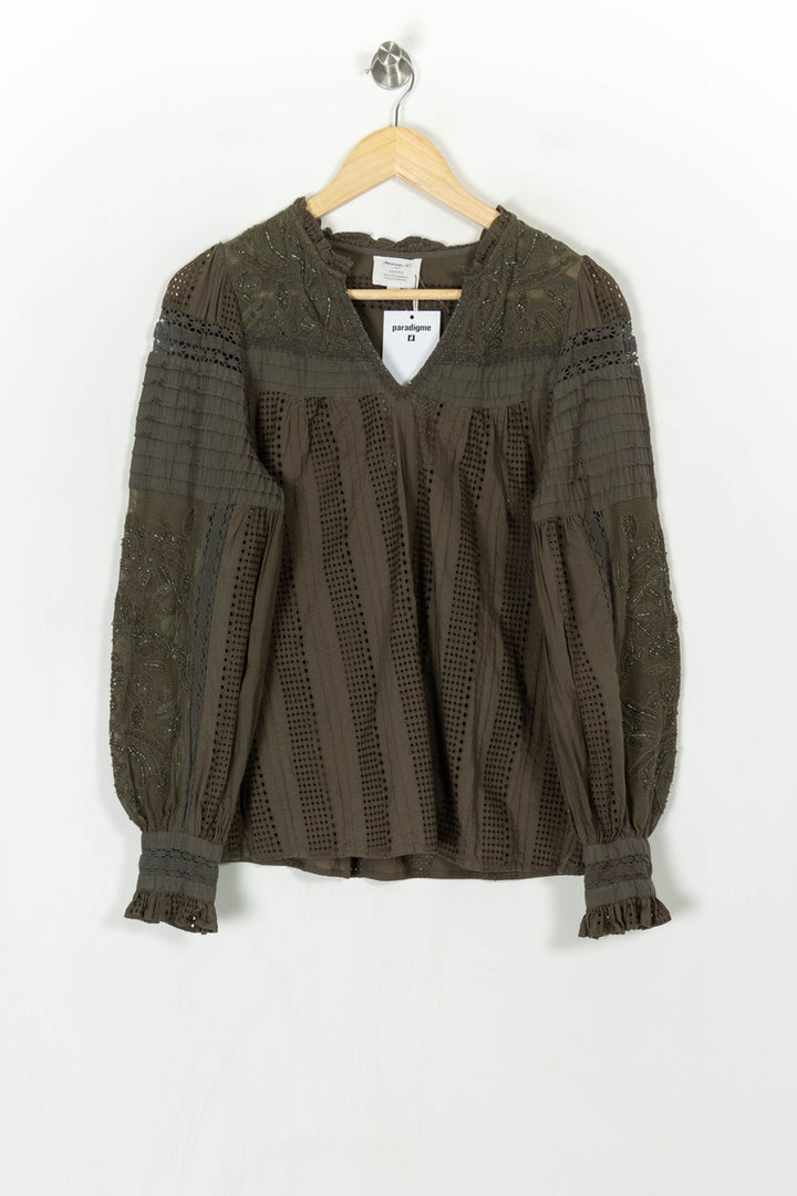 Blouse Verte - Taille S/36 de la marque Maison 123 | PARAD121168 - Vendu par Paradigme - Image 2